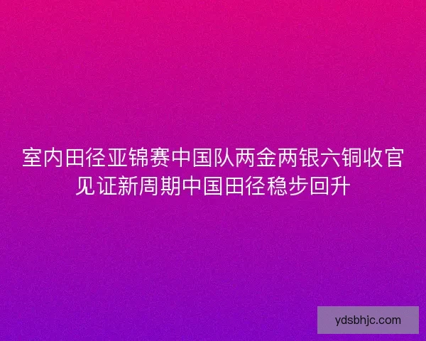 室内田径亚锦赛中国队两金两银六铜收官见证新周期中国田径稳步回升